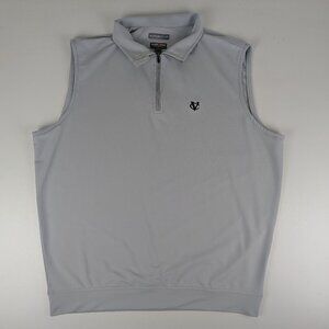 Peter Millar Vest Mens Large Element 4 Wicking E4 Grey 1/4 Zip Pullover Golf.